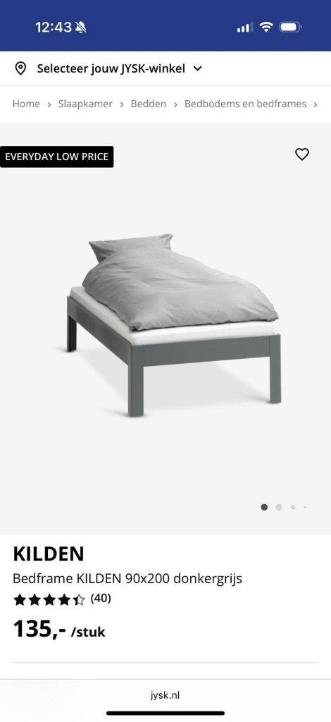 bed, Ophalen, 90 cm, Eenpersoons, Zo goed als nieuw