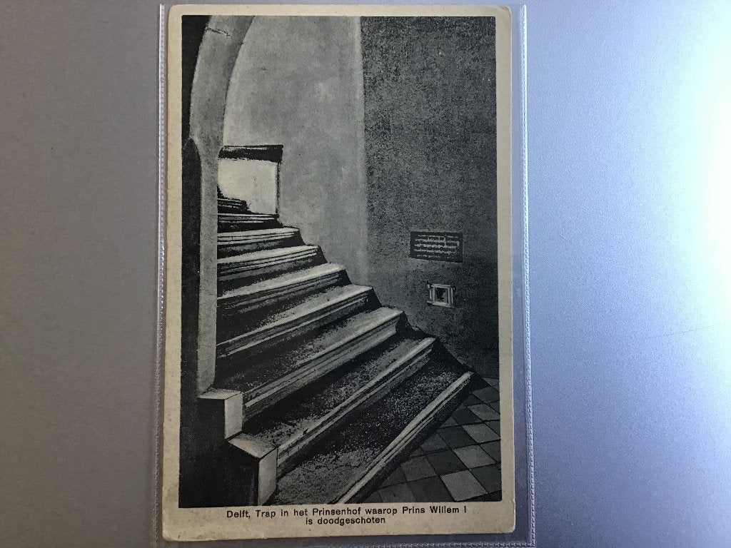 Oude ansichtkaart Prinsenhof Delft Willem van Oranje 1940-45, Ophalen of Verzenden, 1940 tot 1960, Gelopen, Zuid-Holland