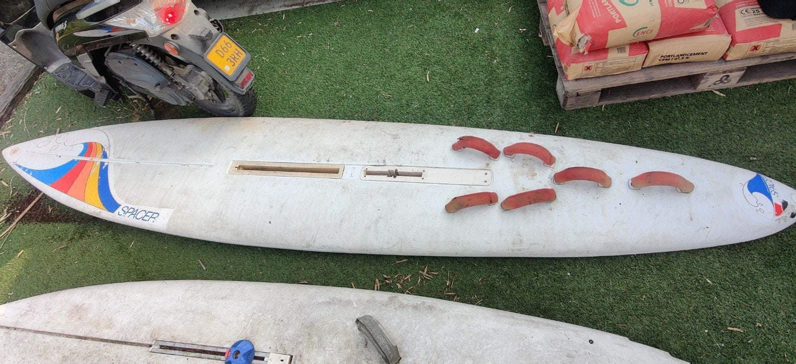Surfplank Spacer met zwaard - 370 x 65 cm, Ophalen, Gebruikt, Overige typen
