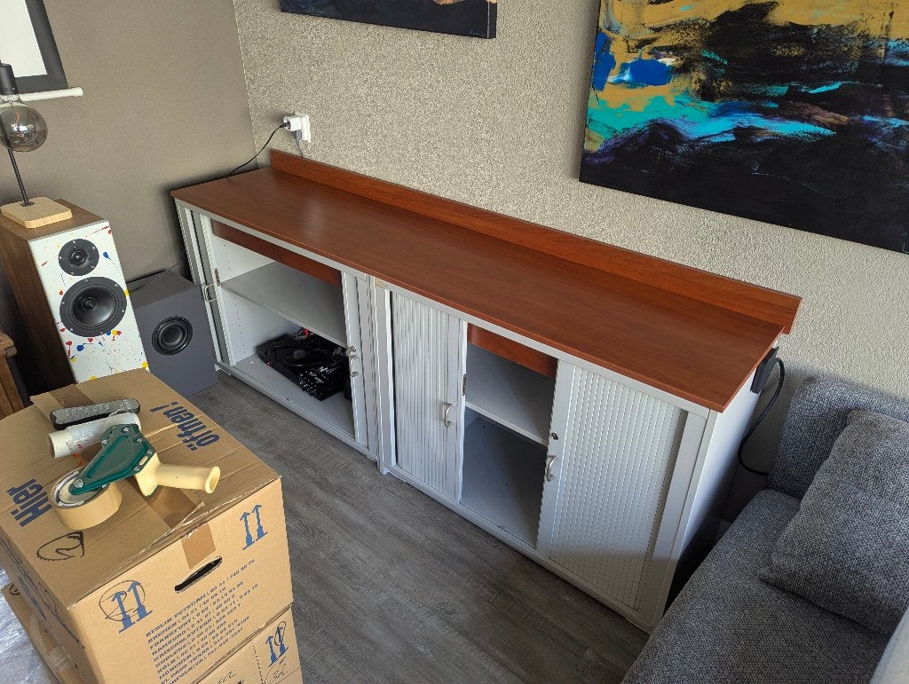 lange kantoorkast, Ophalen, Gebruikt, Met deur(en), 200 cm of meer