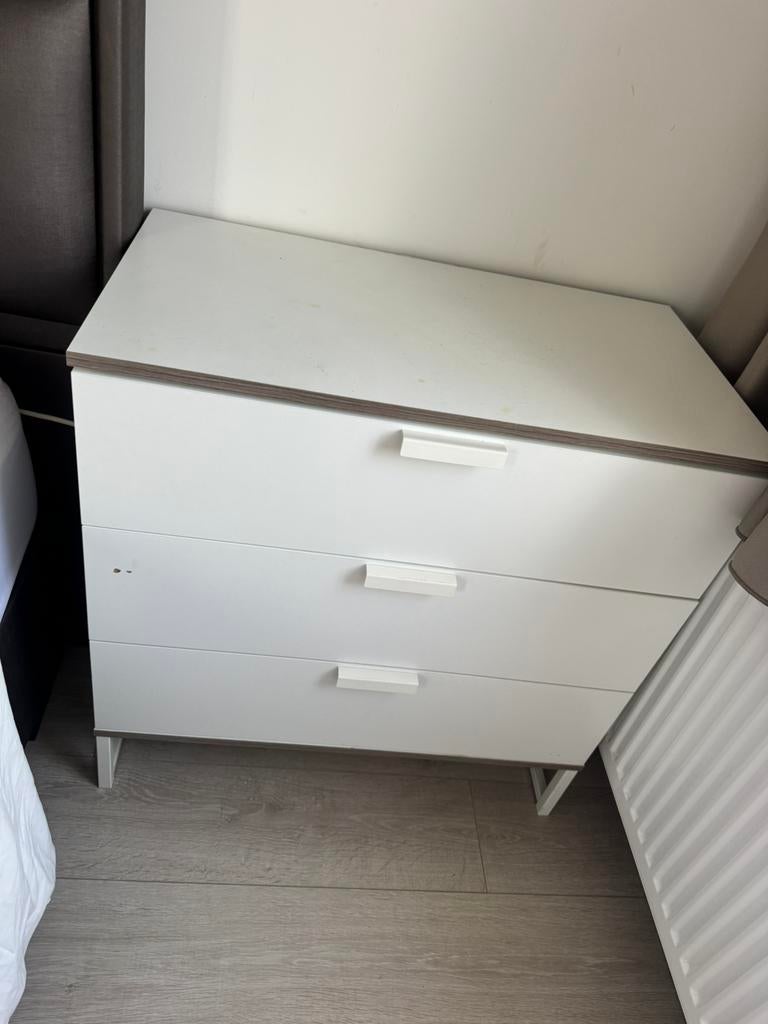 Ladekast 75x40x77 wit 3 lades, Zo goed als nieuw, 3 of 4 laden, Minder dan 100 cm, 25 tot 50 cm
