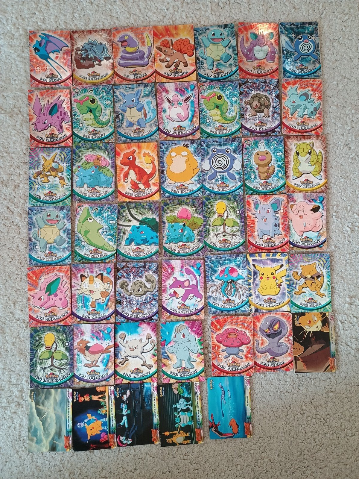 Oude Topps Pokémon kaarten met holo's, Ophalen of Verzenden, Zo goed als nieuw, Meerdere kaarten, Foil