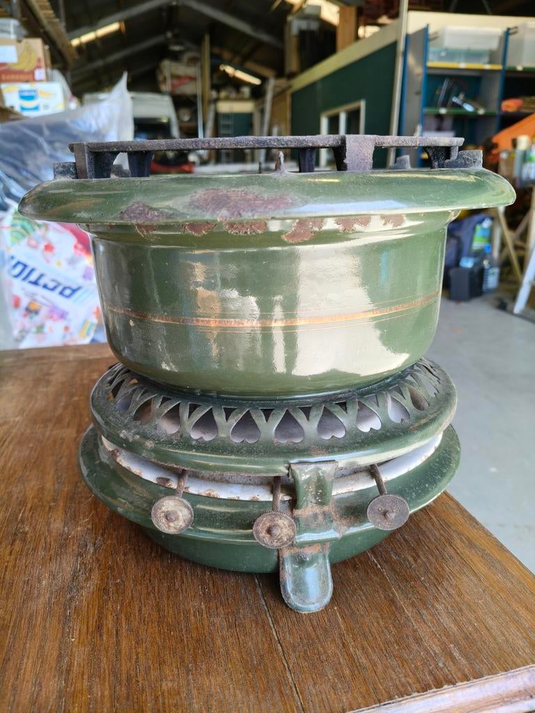 Vintage Groene Petroleum Kachel / Kooktoestel, Ophalen of Verzenden
