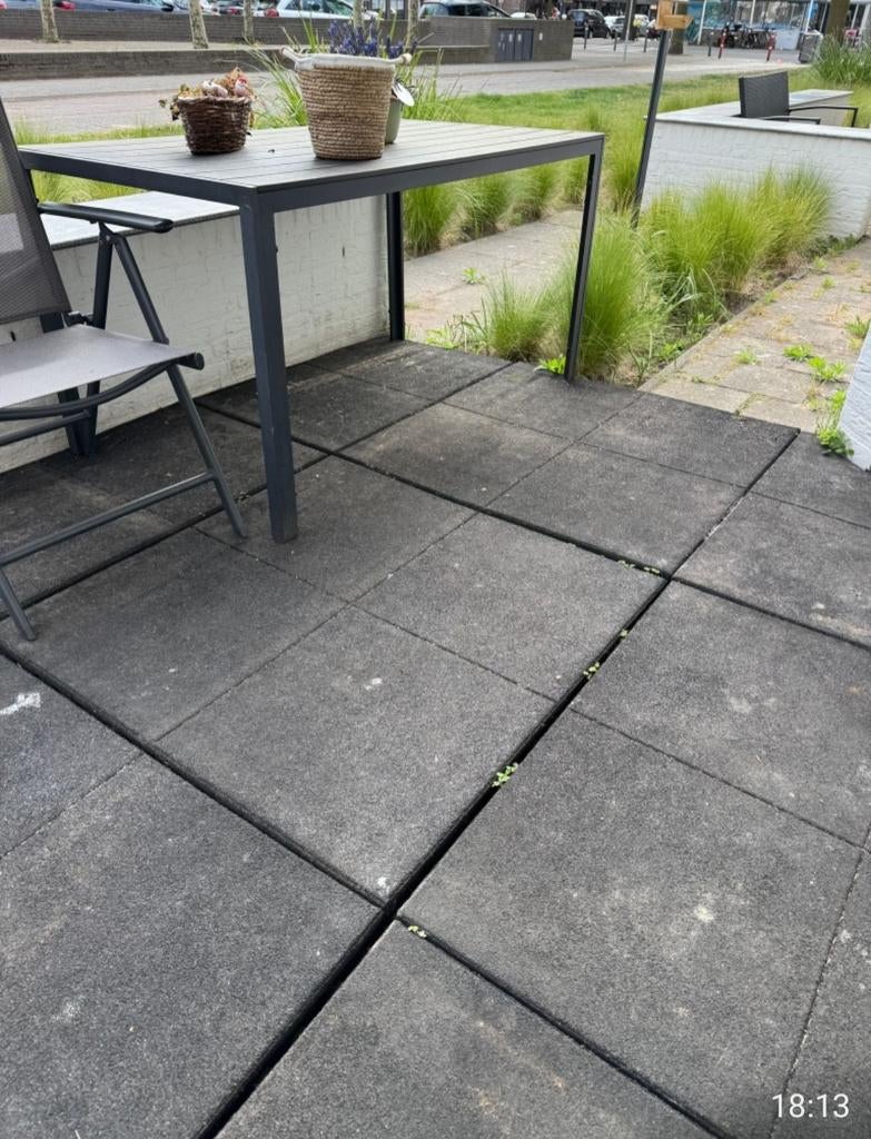 Rubberen terras tegels 100*100 5 cm dik, Ophalen, Gebruikt, Rubber, Terrastegels