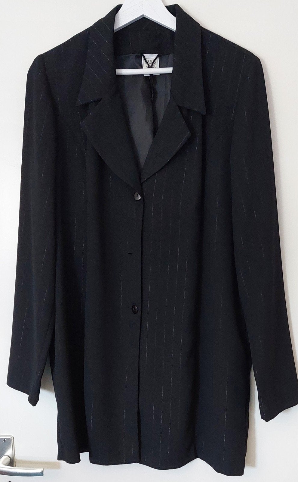 Zwart gestreept jasje van M&S Mode, Maat 38/40 (M), Verzenden, Zwart, Zo goed als nieuw