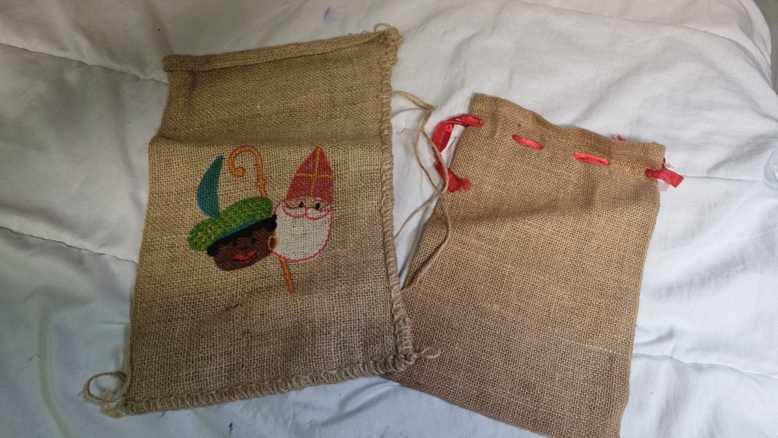 2 kleine jute zakjes voor 5 december, Ophalen of Verzenden, Zo goed als nieuw