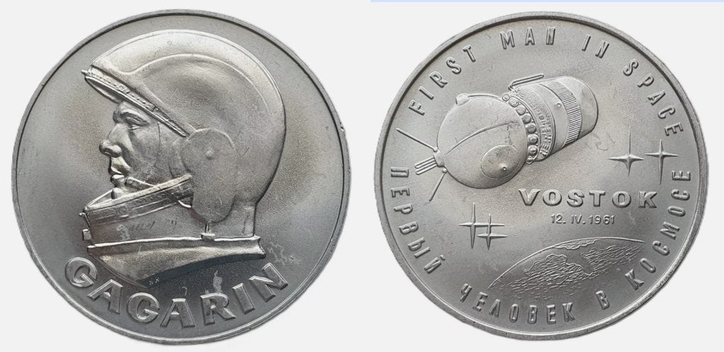Rusland Yuri Gagarin Medaille 1961 van Raketmetaal 4cm, Verzenden, Overige materialen