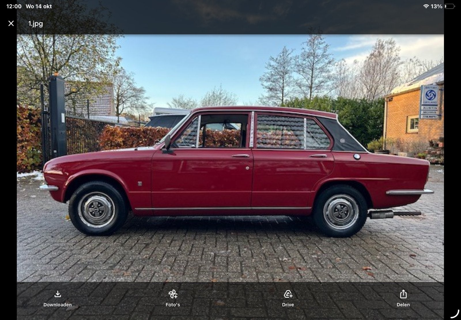 Triumph Dolomite 1.9 1975 Rood, Auto's, Origineel Nederlands, 1854 cc, Handgeschakeld, 93 pk