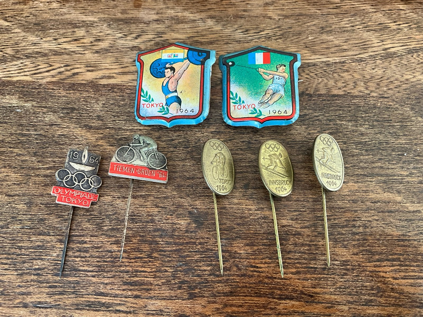 Vintage Olympische Speldjes en Pins - Tokyo 1964, Ophalen of Verzenden, Gebruikt, Sport, Speldje of Pin