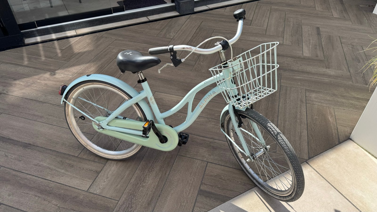 Alpina Ocean 22 inch kinderfiets - Lichtblauw, Ophalen, Gebruikt, Velgrem, 20 inch of meer