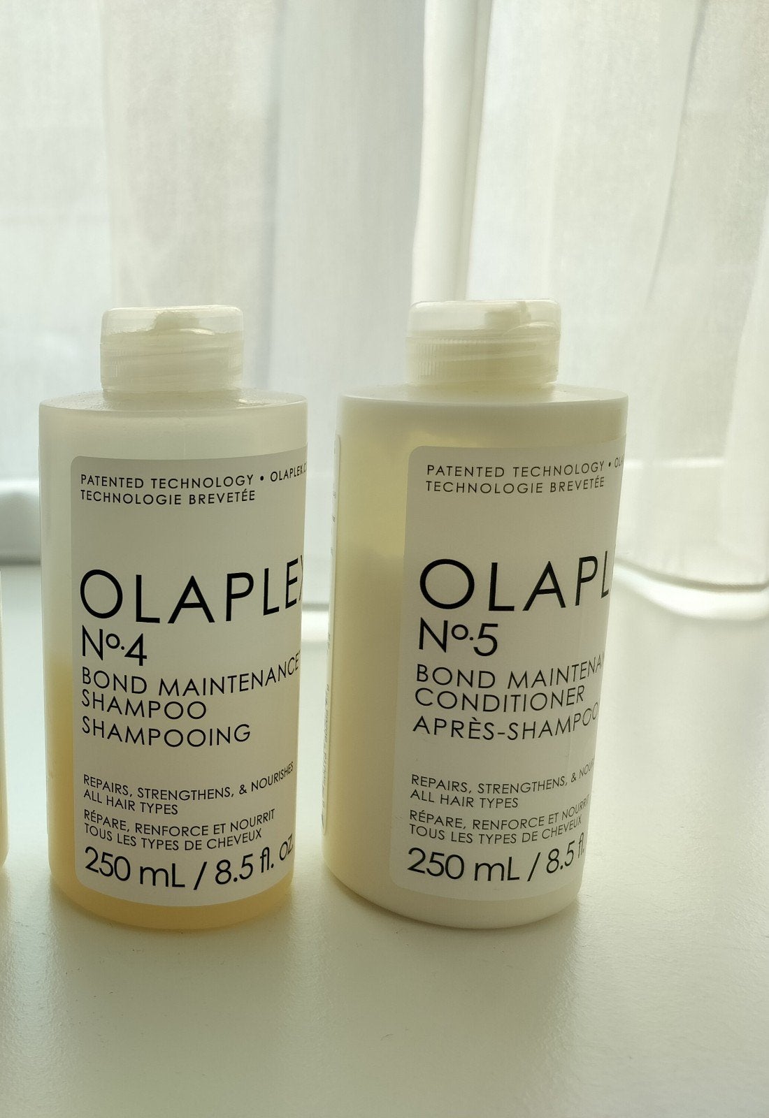 Olaplex set (115 en 175 ml) no 4&5 shampoo & conditioner, Ophalen of Verzenden, Zo goed als nieuw, Haarverzorger of -hersteller