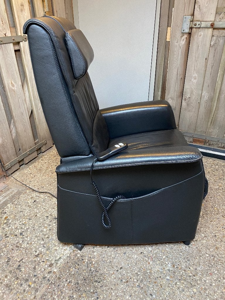 Prominent Sta Op Stoel - Zwart Leer, Huis en Inrichting, Ophalen, Gebruikt, Modern, Comfort, 75 tot 100 cm
