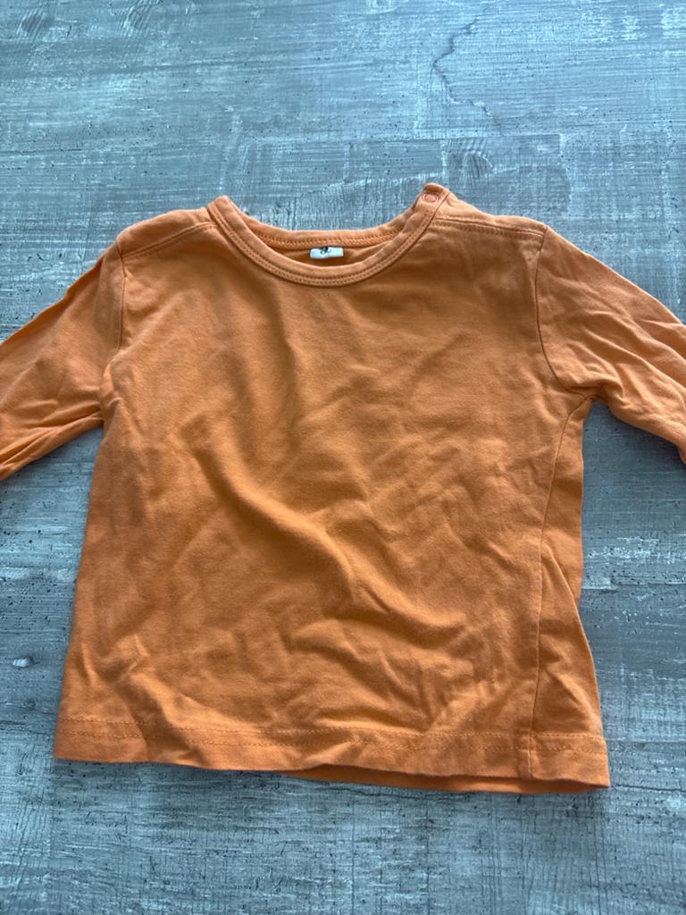 Oranje shirtje maat 86, Kinderen en Baby's, Babykleding | Maat 86, Ophalen of Verzenden, Gebruikt, Jongetje of Meisje, Shirtje of Longsleeve