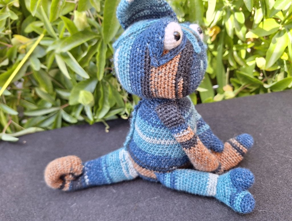 Handgemaakte kameleon knuffel, Kinderen en Baby's, Overige merken, Overige typen, Blauw, Ophalen of Verzenden