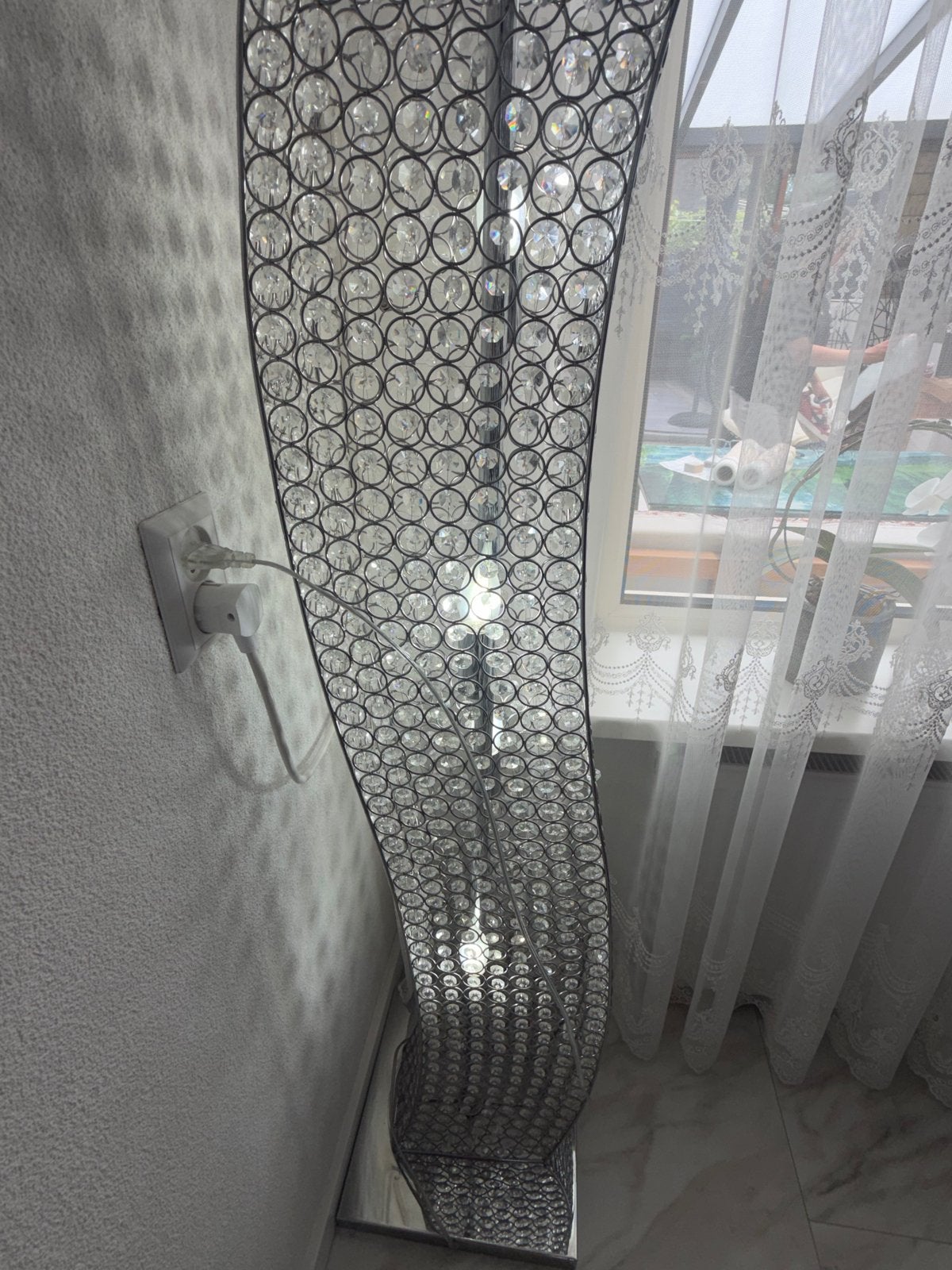 Moderne Kristallen Vloerlamp - Sfeervolle Verlichting, Huis en Inrichting, Lampen | Vloerlampen, Ophalen of Verzenden, Zo goed als nieuw