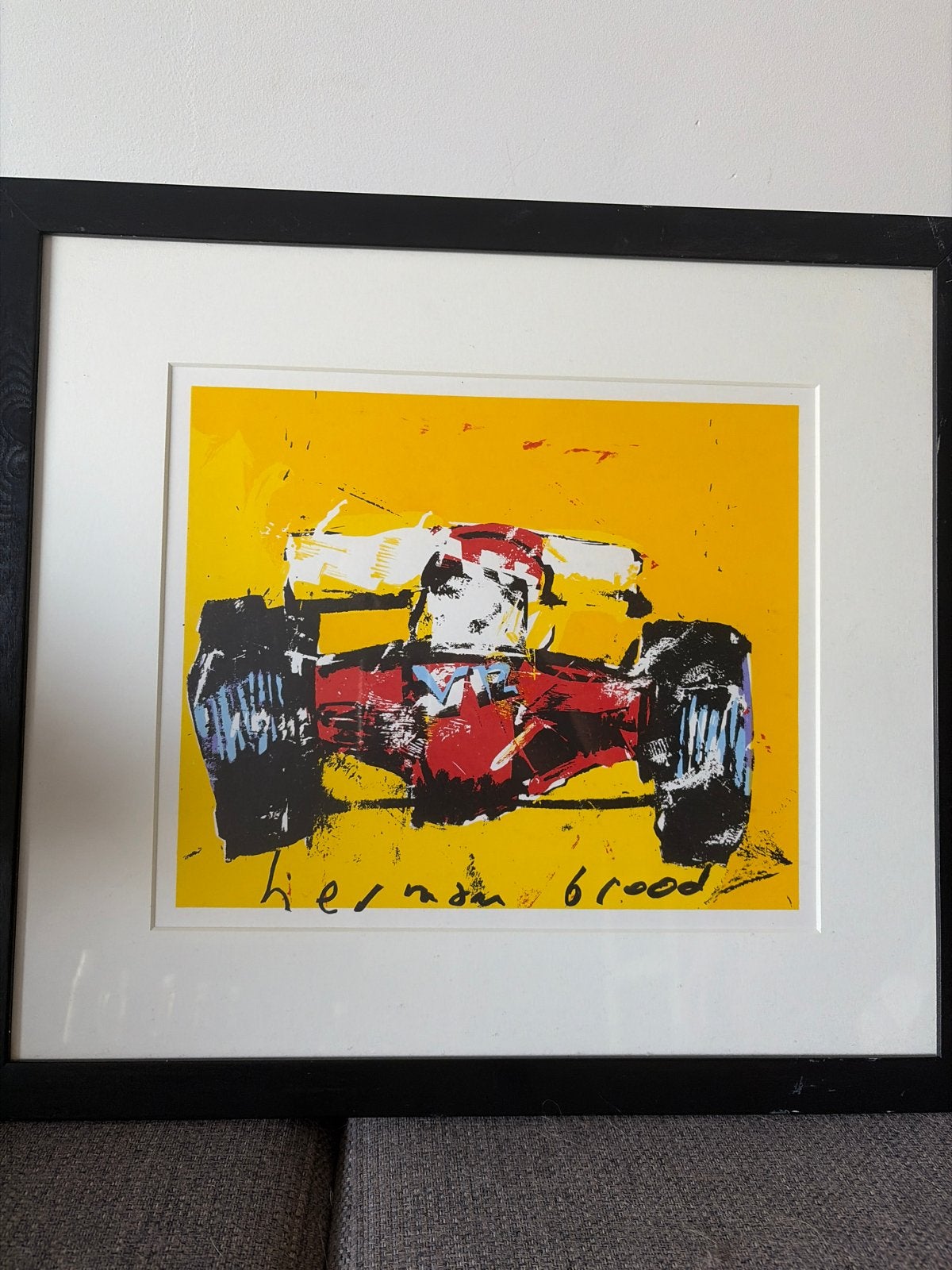 Herman Brood Zeefdruk v12 F1 - Ingelijst, Gesigneerd, Ophalen of Verzenden, Sport, Zeefdruk