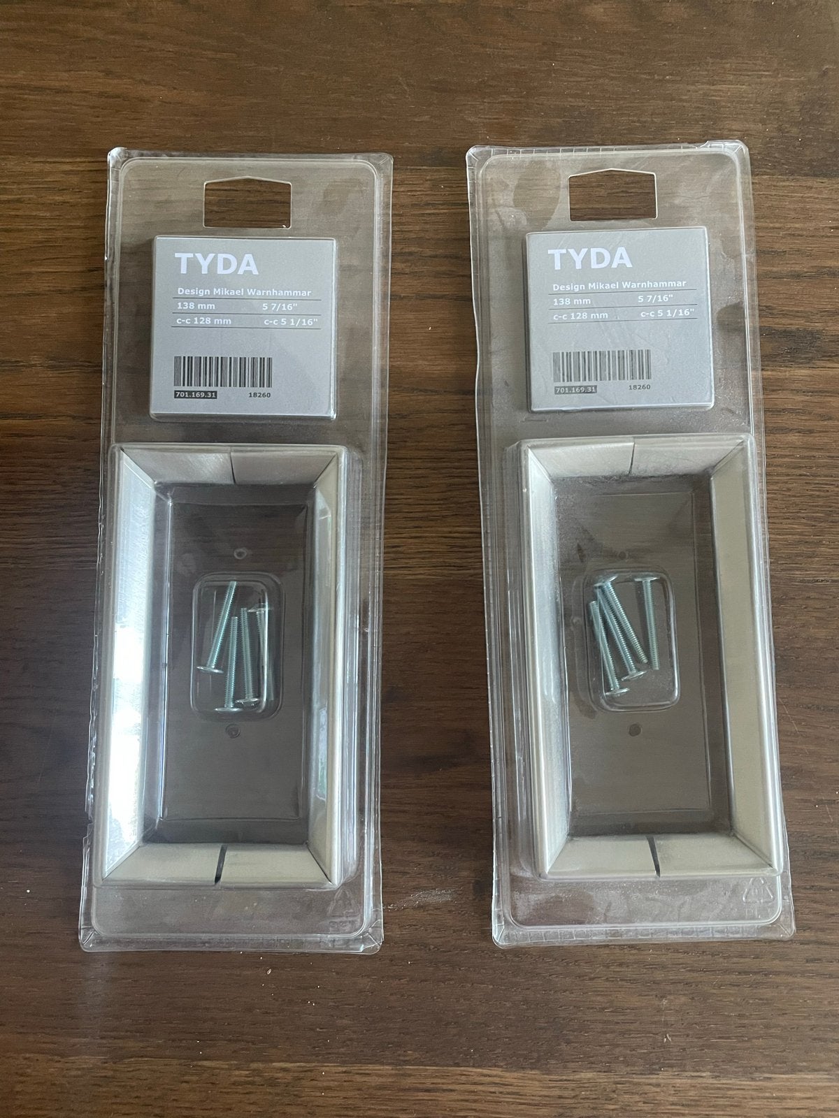 2x TYDA Mikael Warnhammar handgrepen 128mm ikea, Ophalen of Verzenden, Nieuw, Overige materialen, Klink of Kruk