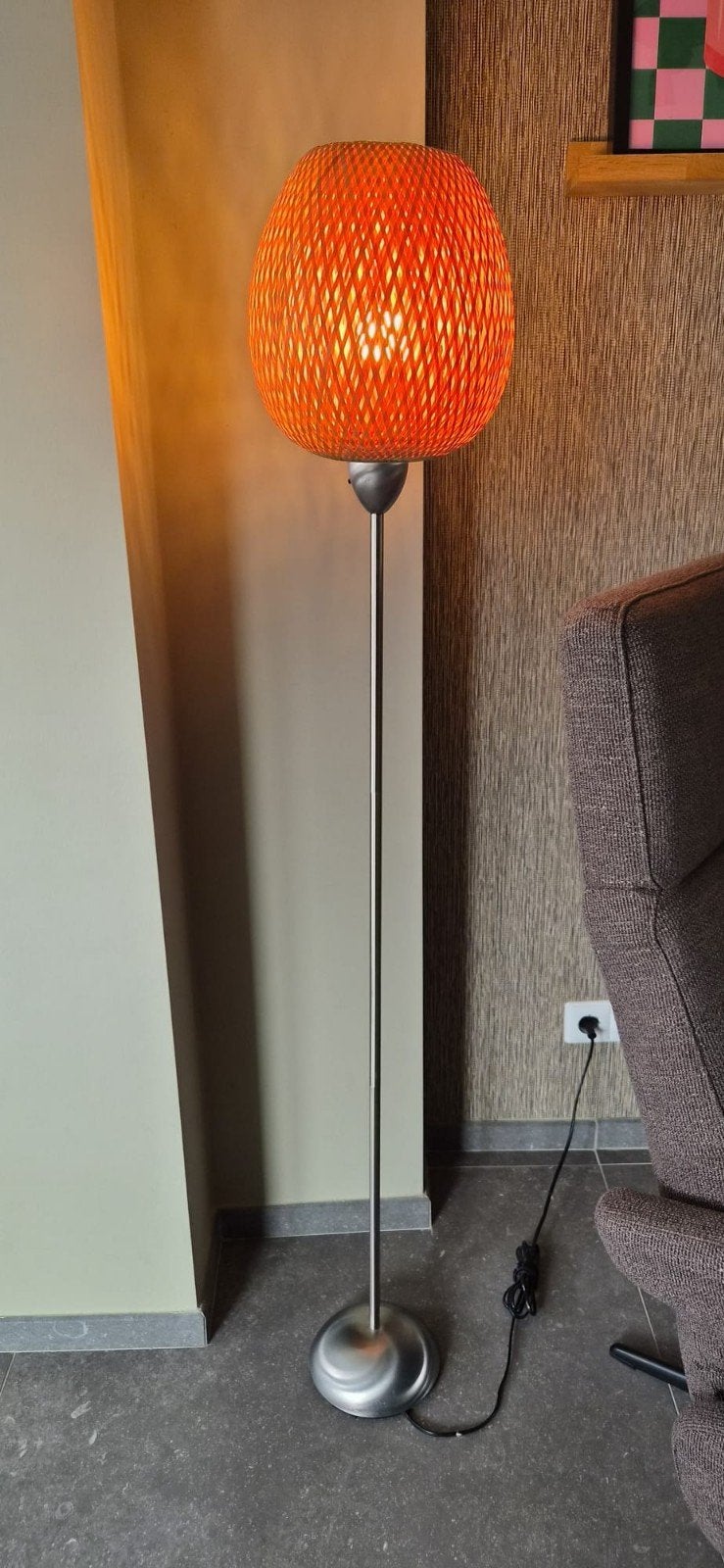 Staande lamp  BÖJA/ Ikea, bamboe/handgemaakt, Huis en Inrichting, Ophalen, Zo goed als nieuw, 150 tot 200 cm