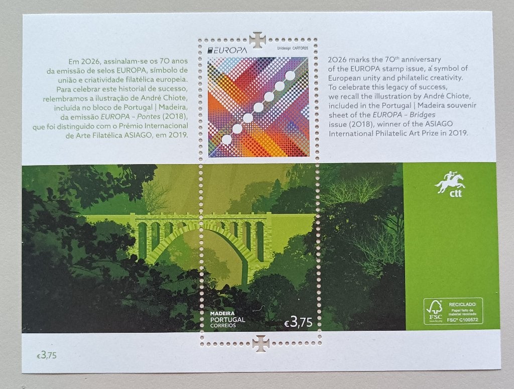 Madeira 2026 cept PF block, Postzegels en Munten, Ophalen of Verzenden, Portugal, Postfris