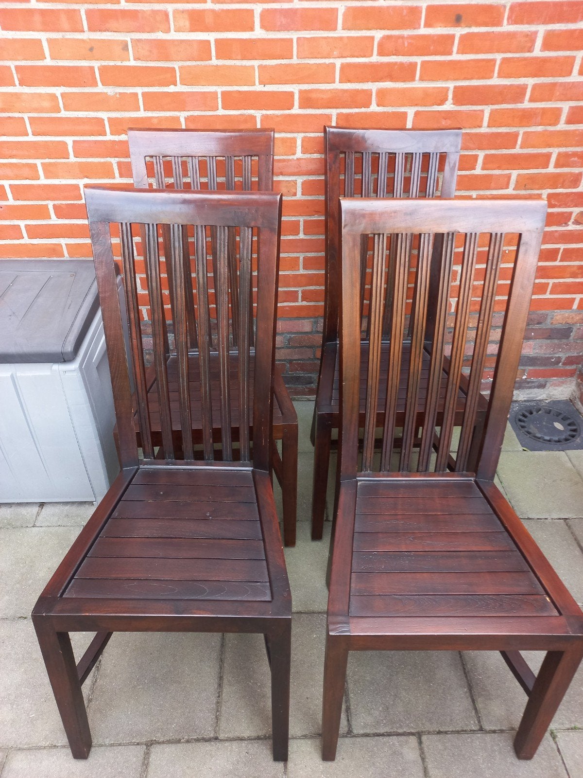 4 eetkamer stoelen., Huis en Inrichting, Ophalen, Gebruikt, Bruin, Koloniaal