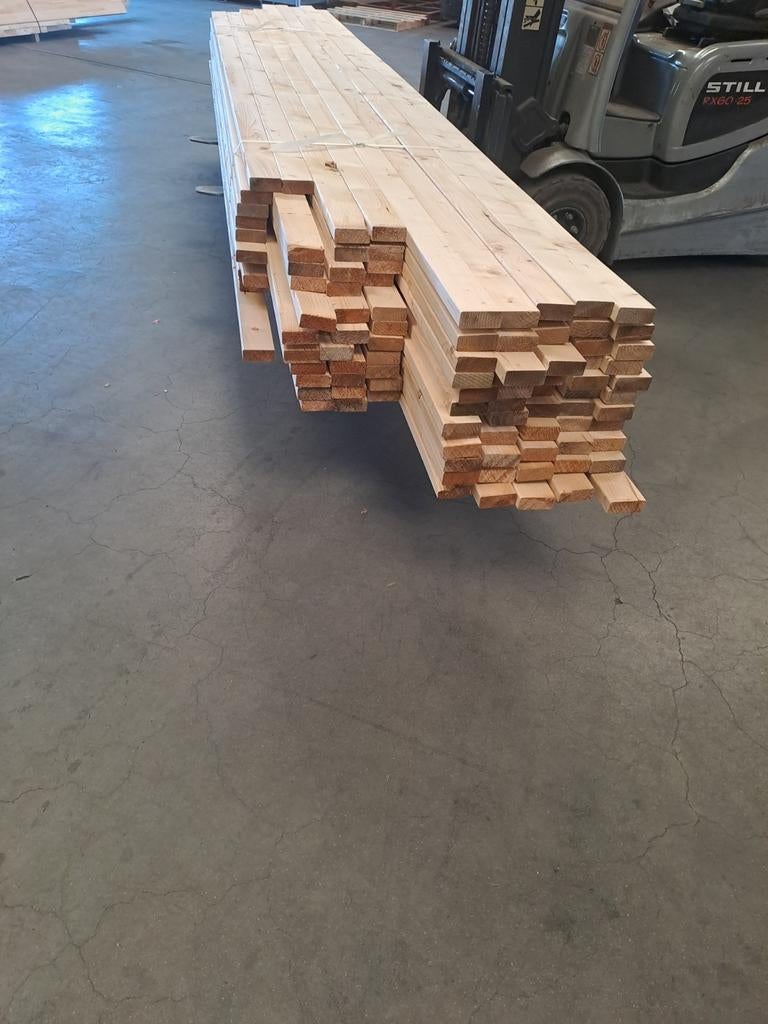 Pakket vurenhout 38x89mm geschaafd sls balk, Doe-het-zelf en Verbouw, Hout en Planken, Ophalen, Balk, Vuren, 50 mm of meer