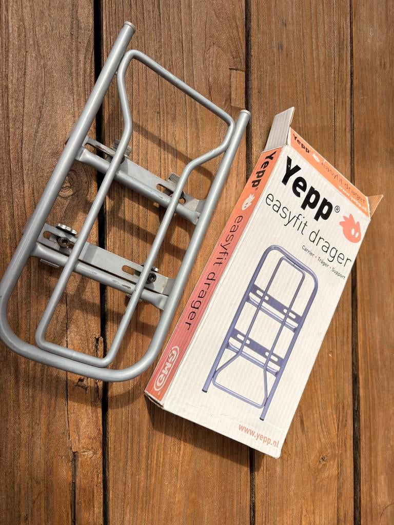Yepp Easyfit Drager en Achterzitje - Zo goed als nieuw, Achterzitje, Voetsteuntjes, 9 t/m 18 kg, Ophalen of Verzenden