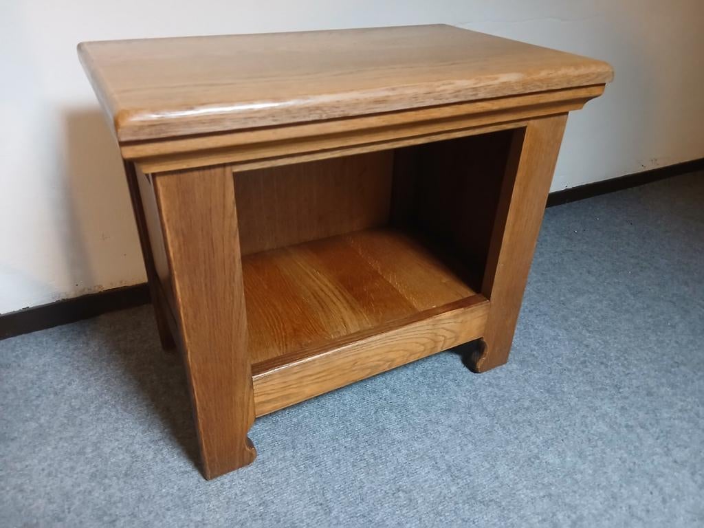 vintage massief eiken bijzetkastje, nachtkastje, Huis en Inrichting, Kasten | Overige, Verzenden, Gebruikt
