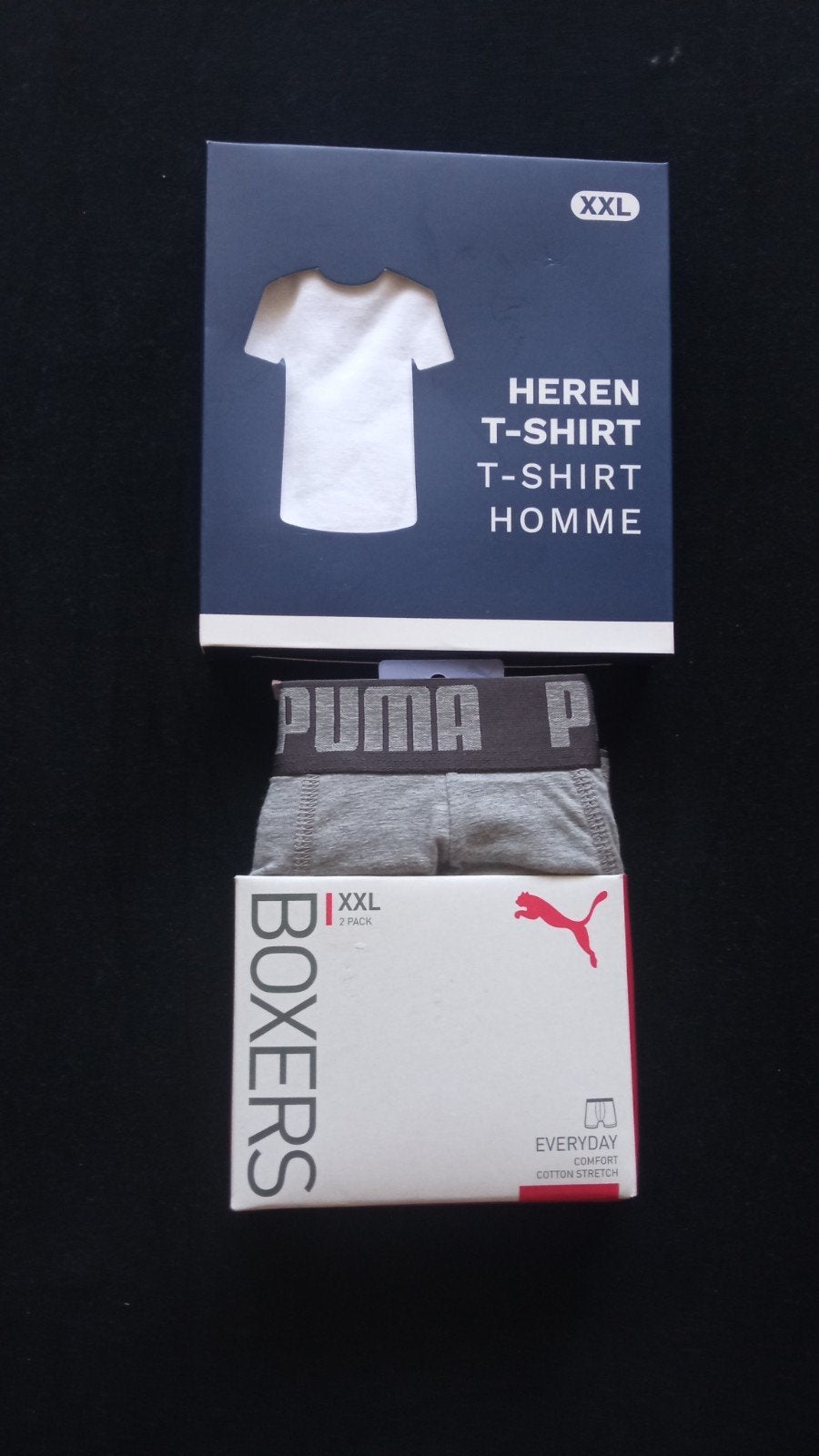 Puma Boxers XXL - 2-pack  + witte ondershirt wit XXL, Verzenden, Grijs, Puma, Boxer