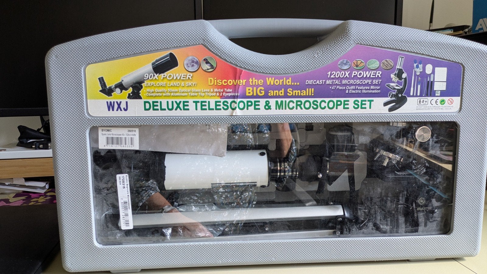 WXJ Deluxe Telescoop & Microscoop Set, Audio, Tv en Foto, Ophalen, Zo goed als nieuw, 1000x of meer, Biologische microscoop