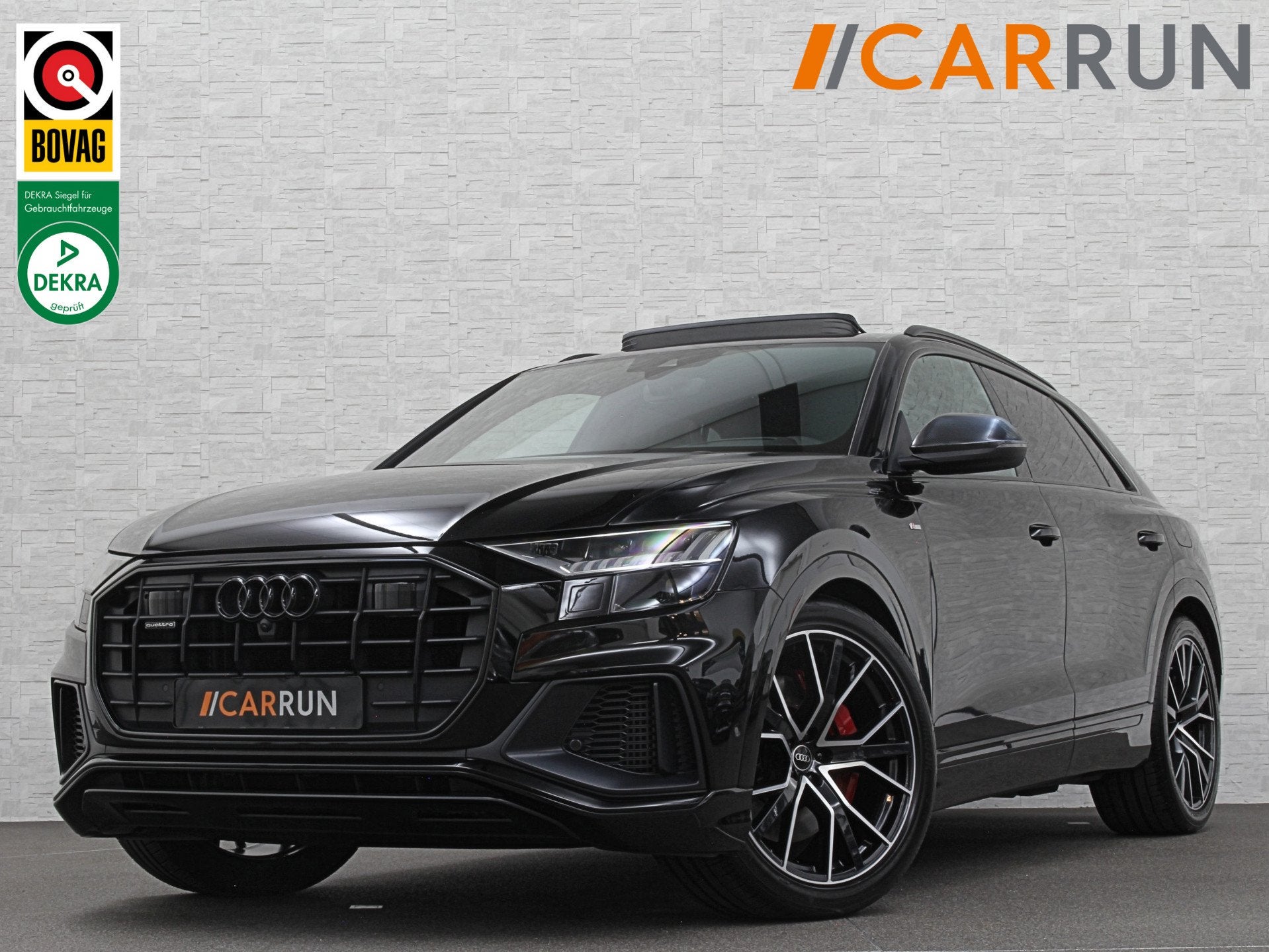 Audi Q8 60e 462PK Competition | #RS-Stoelen | Carbon | Panor, Auto's, Automaat, Dealer onderhouden, Gebruikt, Zwart