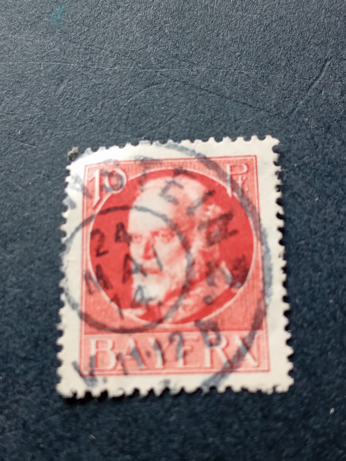 Zeldzame Beierse postzegel 10 Pfg gestempeld, Postzegels en Munten, Ophalen of Verzenden, Duitse Keizerrijk, Gestempeld