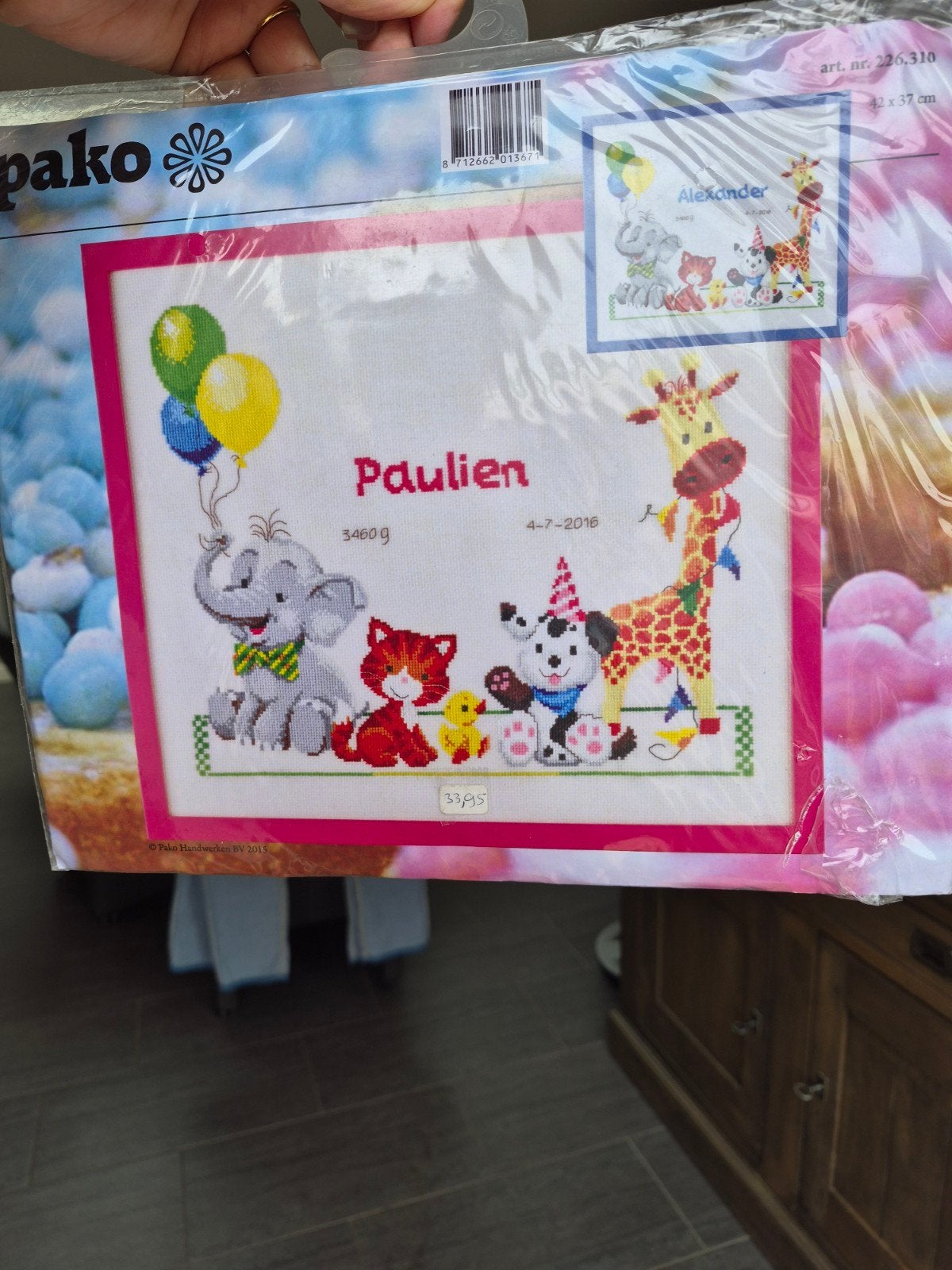 Nieuw borduurpakket geboorte - Pako Alexander, Ophalen of Verzenden, Nieuw, Handborduren, Borduurpakket