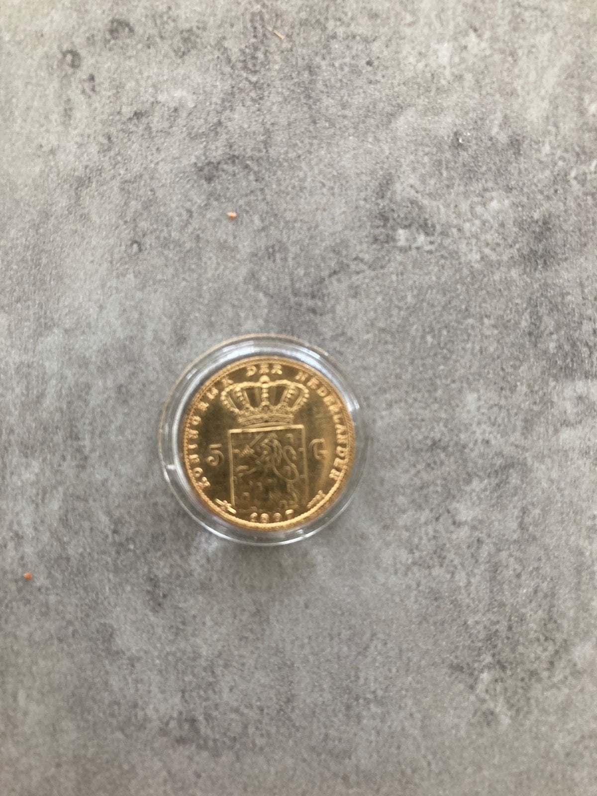 Gouden 5 Gulden munt Koningin Wilhelmina 1897, Postzegels en Munten, Ophalen, 5 gulden, Goud, Koningin Wilhelmina