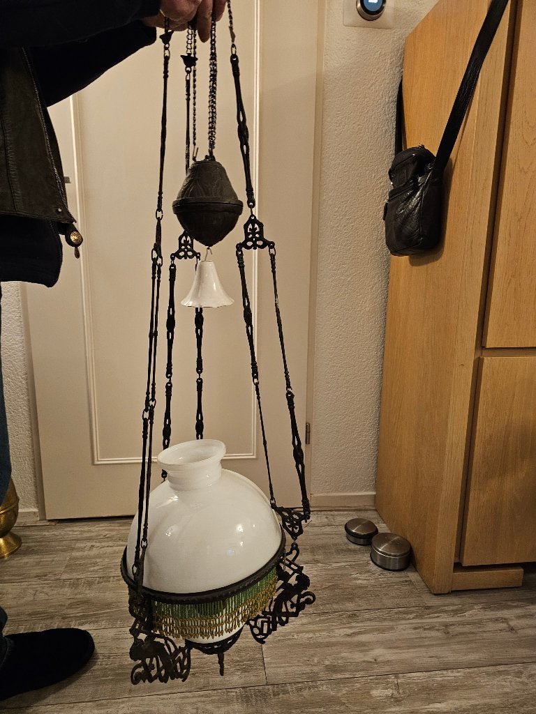 % Antieke plafond olielamp - Prachtig gedetailleerd, Ophalen