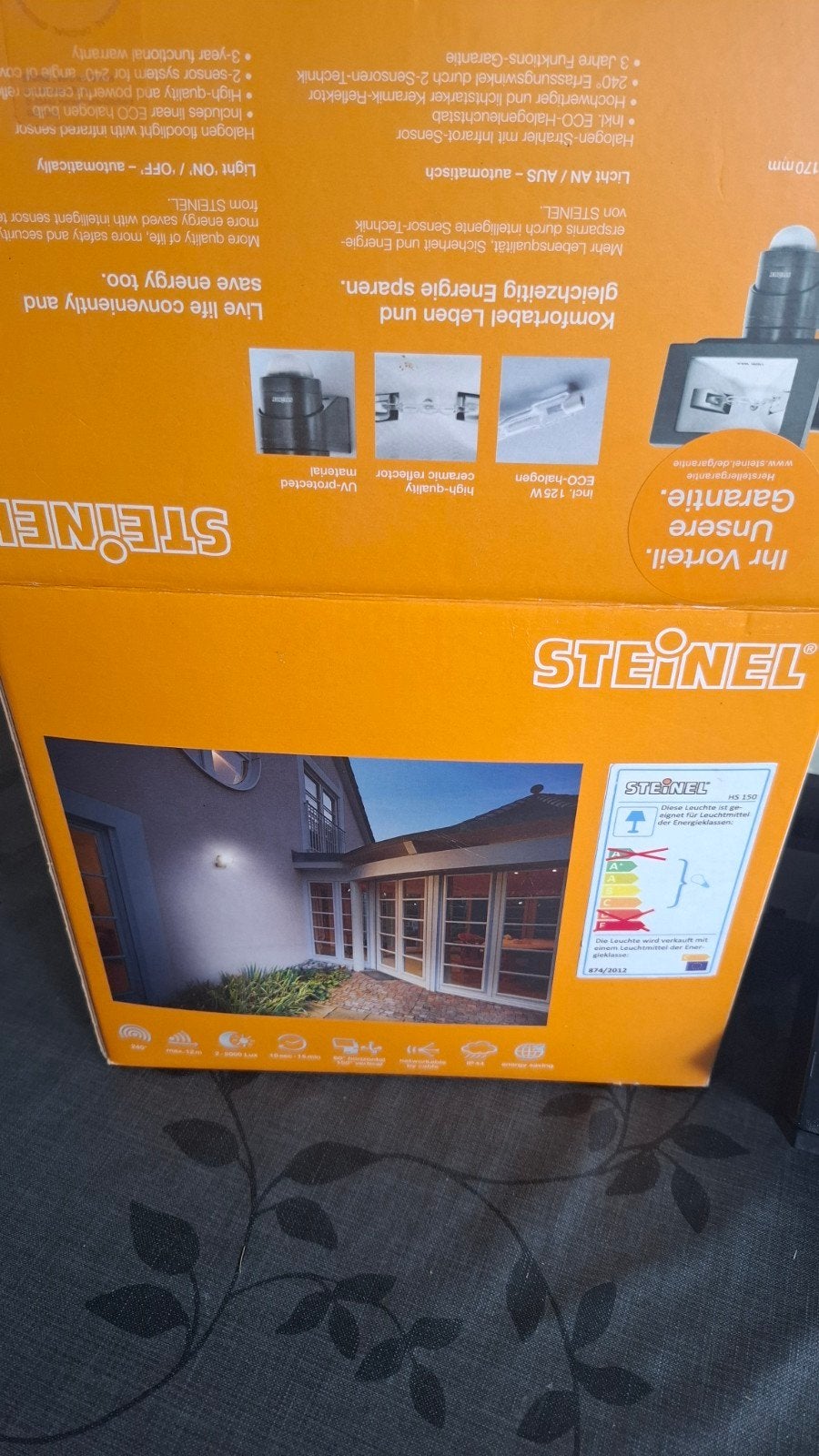 Steinel Halogeen Buitenlamp met Bewegingssensor HS 150 DUO, Met sensor, Overige merken, Kunststof, Zwart