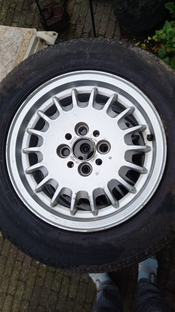 Originele BMW lichtmetalen velgen -  kroonkurk -  14 inch, Ophalen, 14 inch, Gebruikt, Banden en Velgen