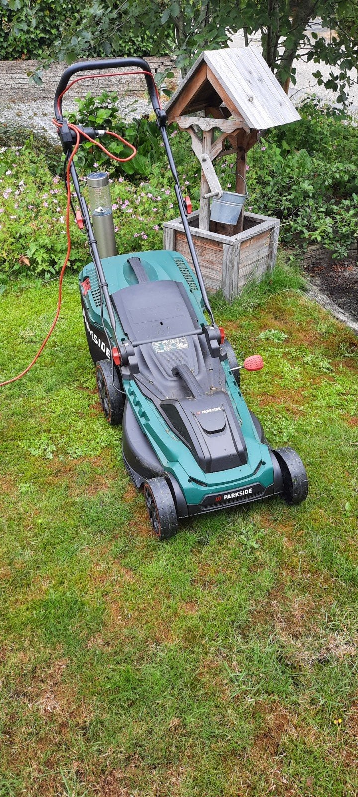 Parkside grasmaaier 44cm, Ophalen, Cirkelmaaier, Elektrische grasmaaier, Opvangbak