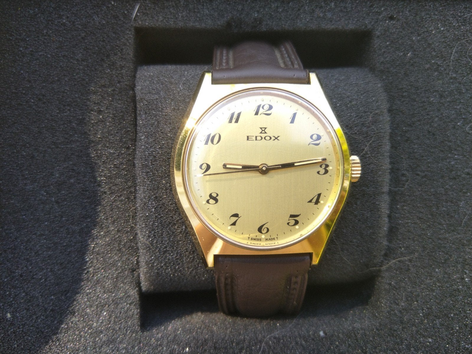 Edox Swiss made wind watch stainless steel, top staat, Ophalen of Verzenden, Staal, Overige merken, 1960 of later