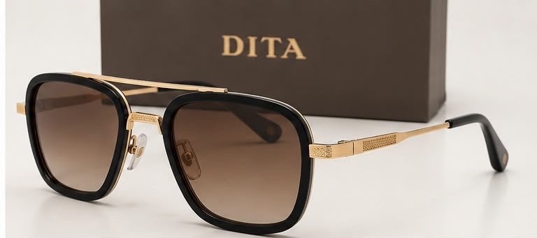 DITA zonnebril zwart/goud – luxe & unisex, Overige merken, Zonnebril, Overige kleuren, Ophalen of Verzenden