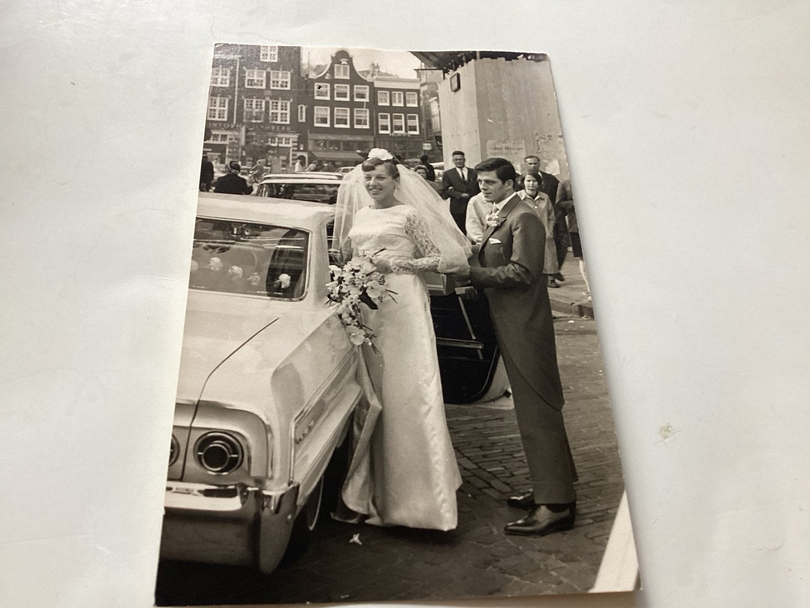 Vintage trouwfoto Amsterdam - Jaren '60, 1960 tot 1980, Gebruikt, Foto, Ophalen of Verzenden