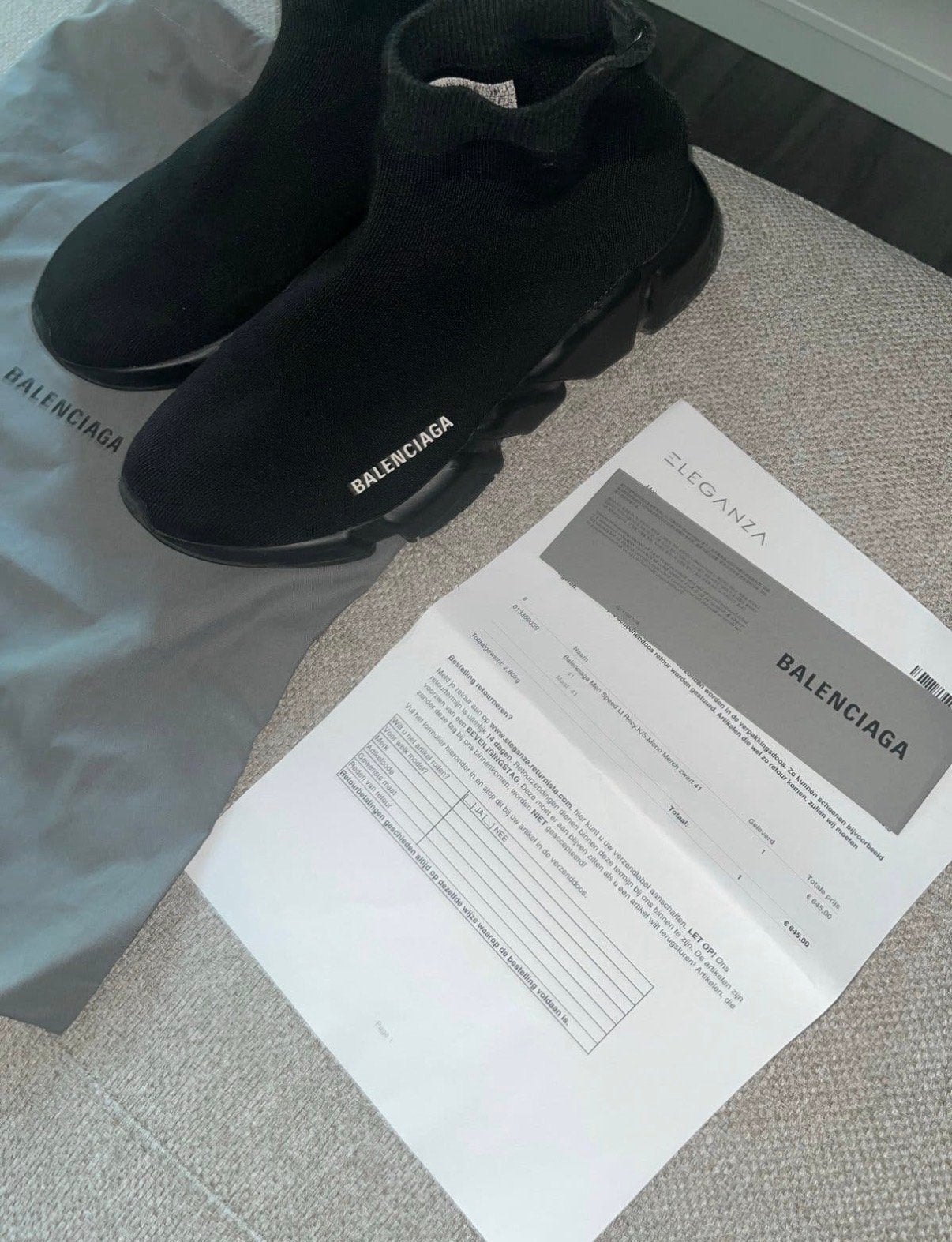 Balenciaga Speed Trainers met aankoopbewijs en toebehoren, Kleding | Dames, Ophalen of Verzenden, Zo goed als nieuw, Zwart, Sneakers of Gympen