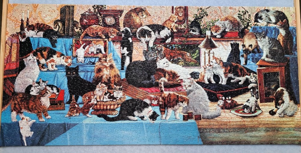 puzzel Cats 1000 stukjes Sunsout, Hobby en Vrije tijd, Denksport en Puzzels, Ophalen of Verzenden, 500 t/m 1500 stukjes, Gebruikt