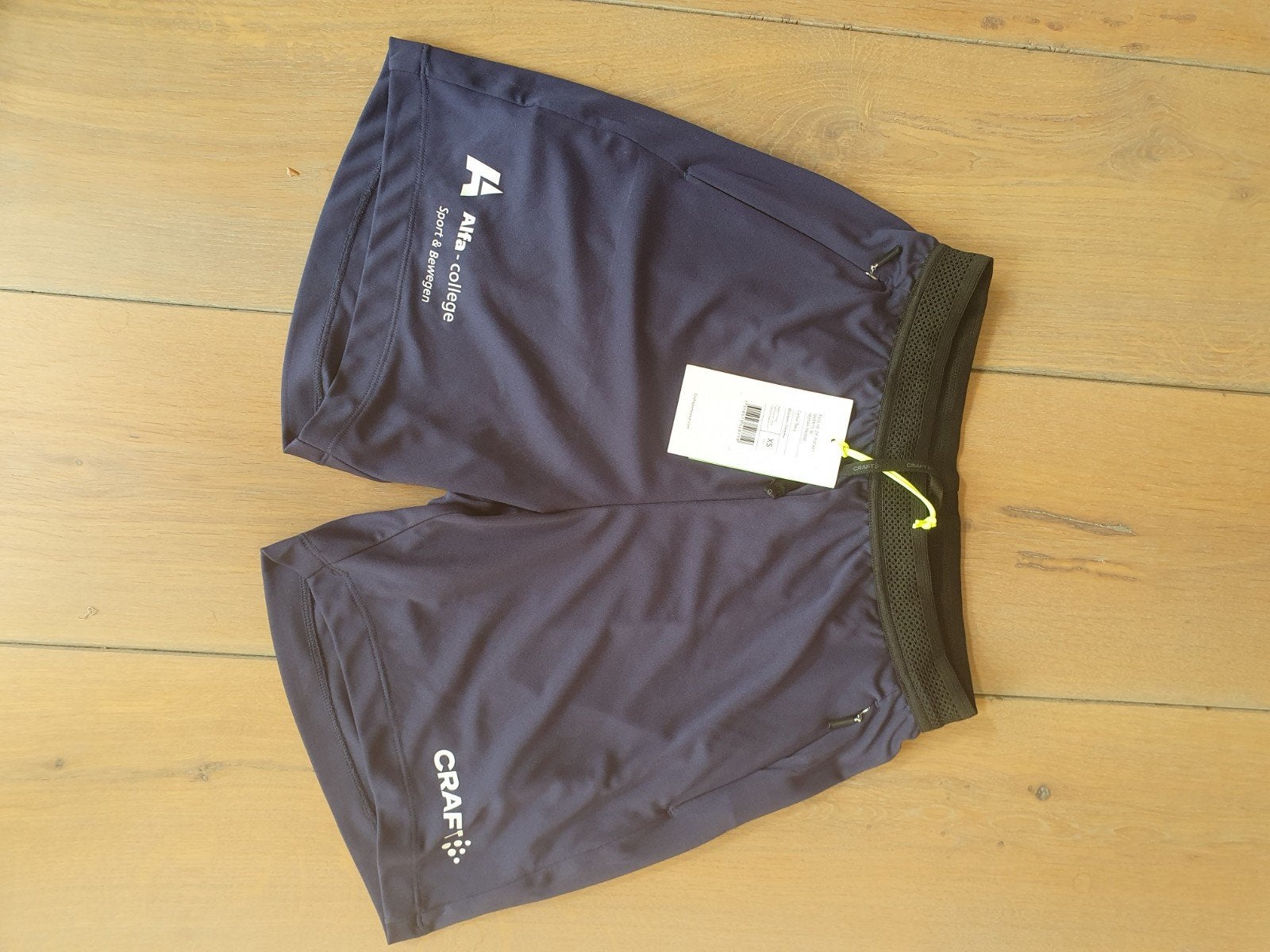 Nieuwe sportbroek kort model dames XS Alfa-College, Blauw, Nieuw, Ophalen of Verzenden, Fitness of Aerobics