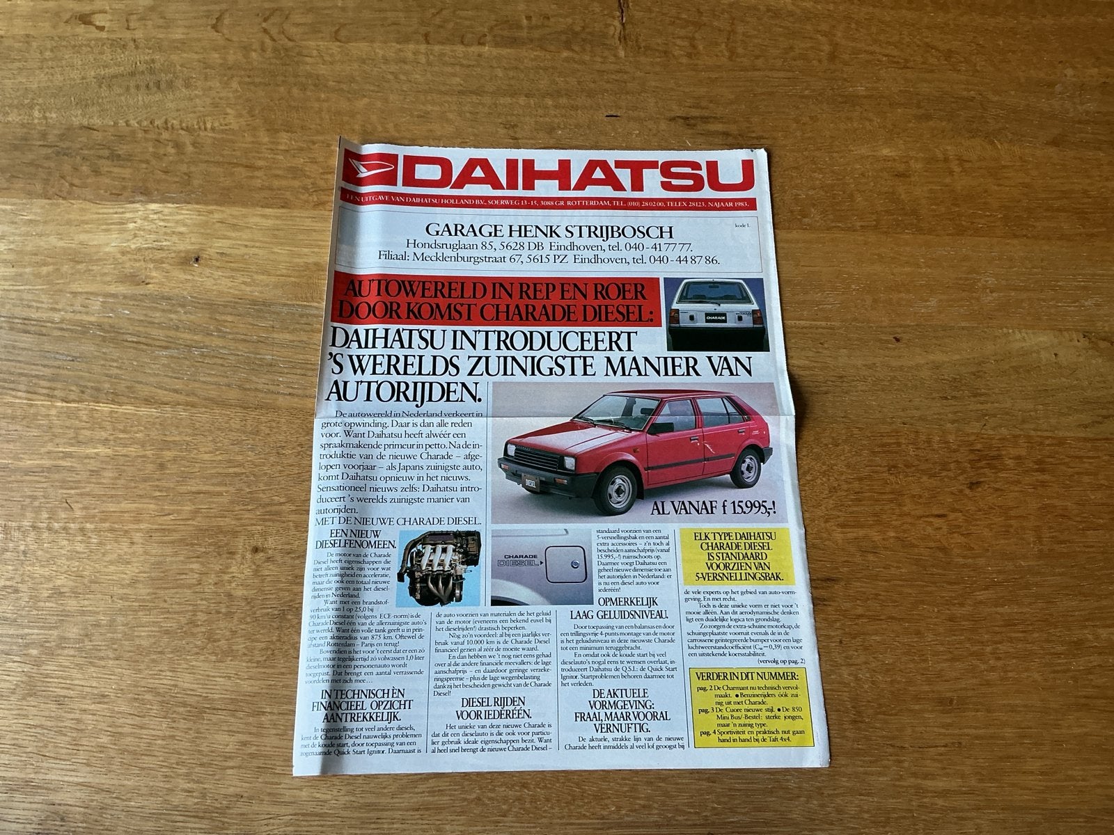 Daihatsu krant 1983 Strijbosch Eindhoven, Ophalen of Verzenden, Gelezen