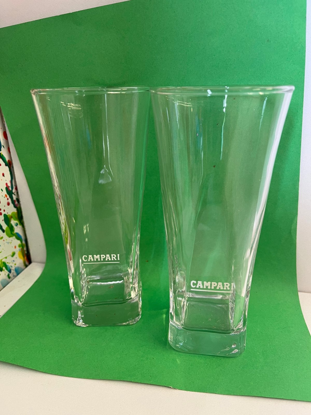 Campari glazen set van 2 glazen, Ophalen of Verzenden, Nieuw, Borrel- of Shotglas