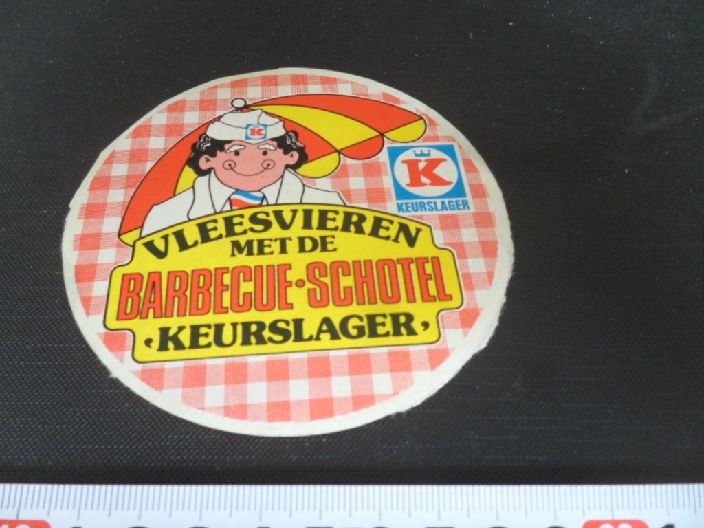 sticker vleesvieren met de barbecue-schotel KEURSLAGER, Ophalen of Verzenden, Zo goed als nieuw