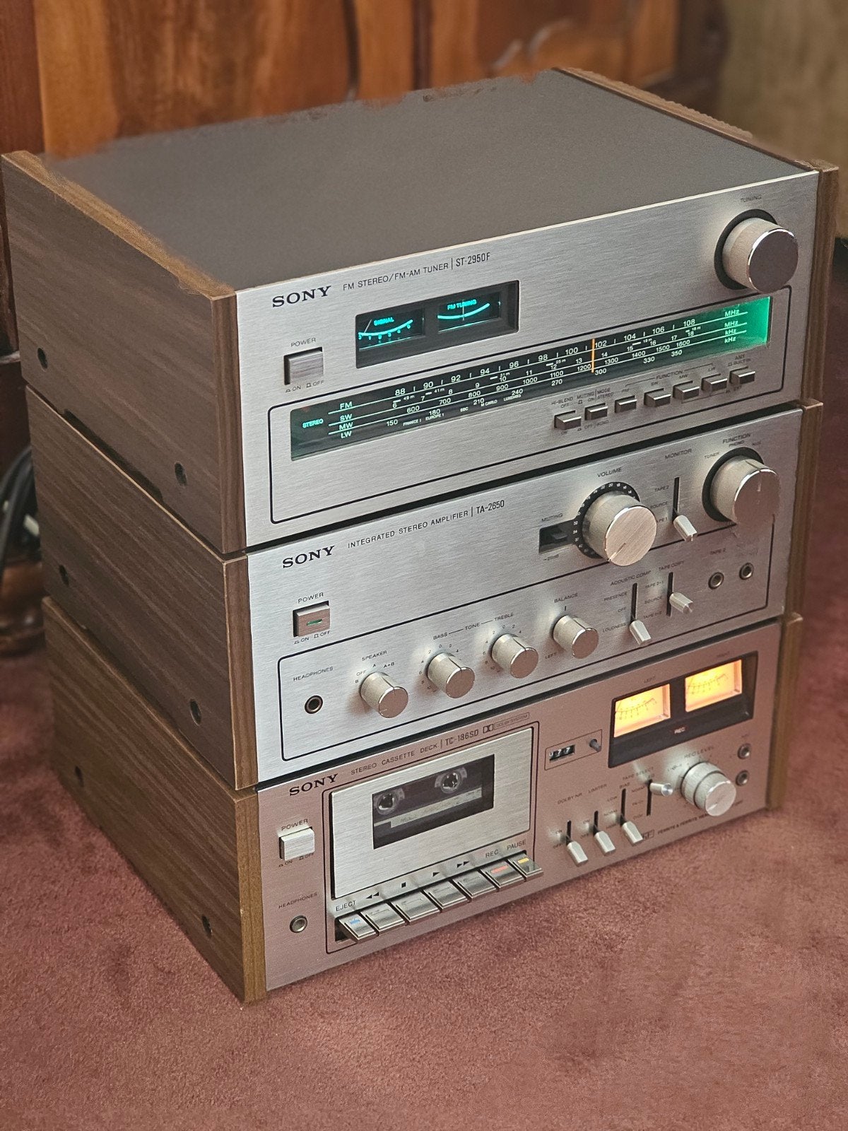 Sony audioset TA-2650  ST-2950F  TC186SD i.z.g.st. vintage, Tuner of Radio, Zo goed als nieuw, Sony, Losse componenten