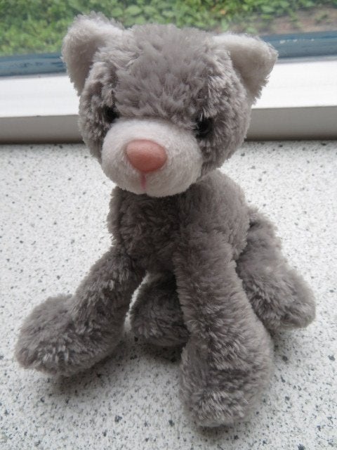 Poes poesje kat katje grijs velours merk Anna Club Plush, Grijs, Wasbaar, Ophalen of Verzenden, Zo goed als nieuw