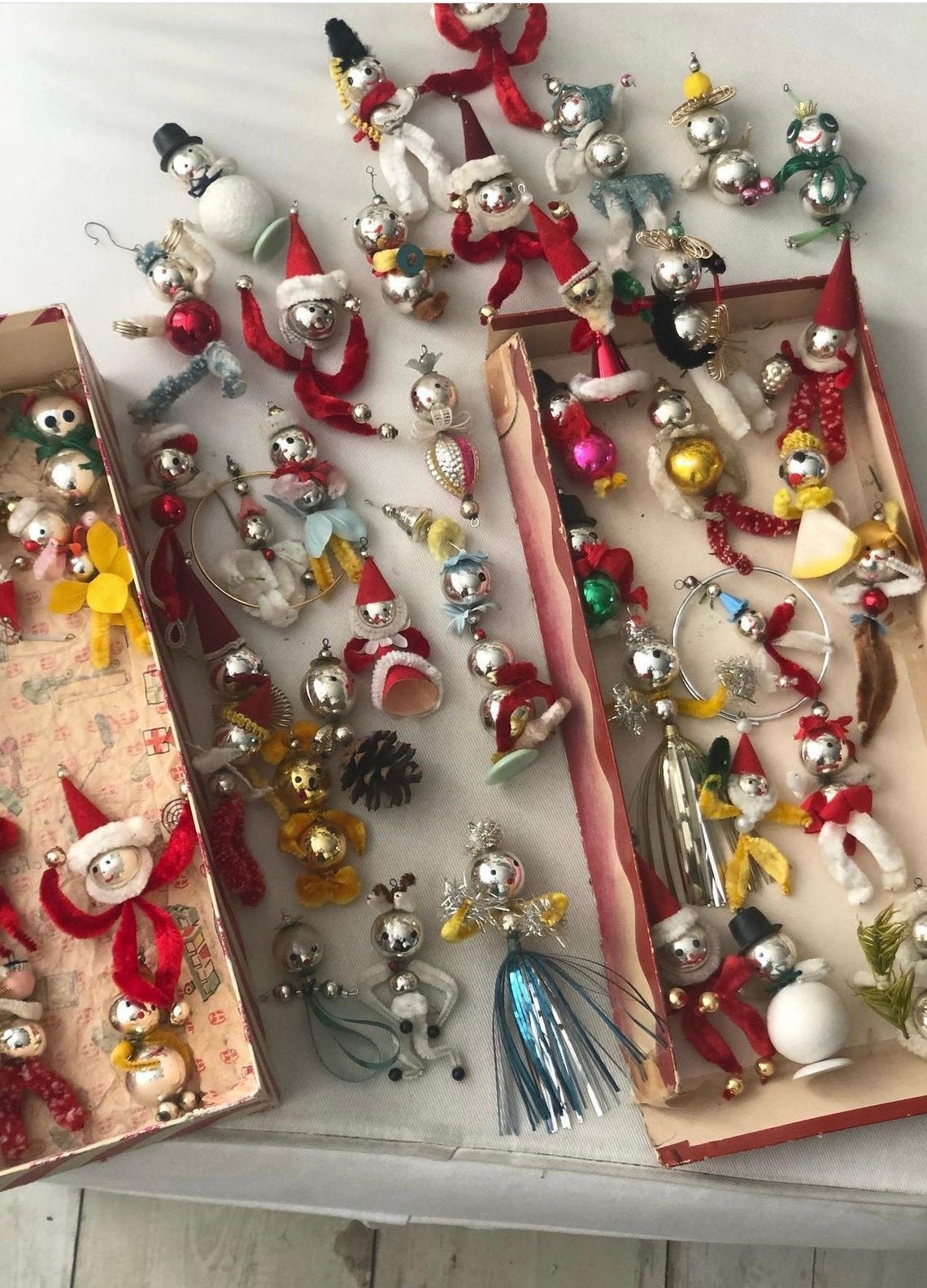 Groot kavel oude kerstballen (gablonzers), Diversen, Kerst, Ophalen of Verzenden, Gebruikt
