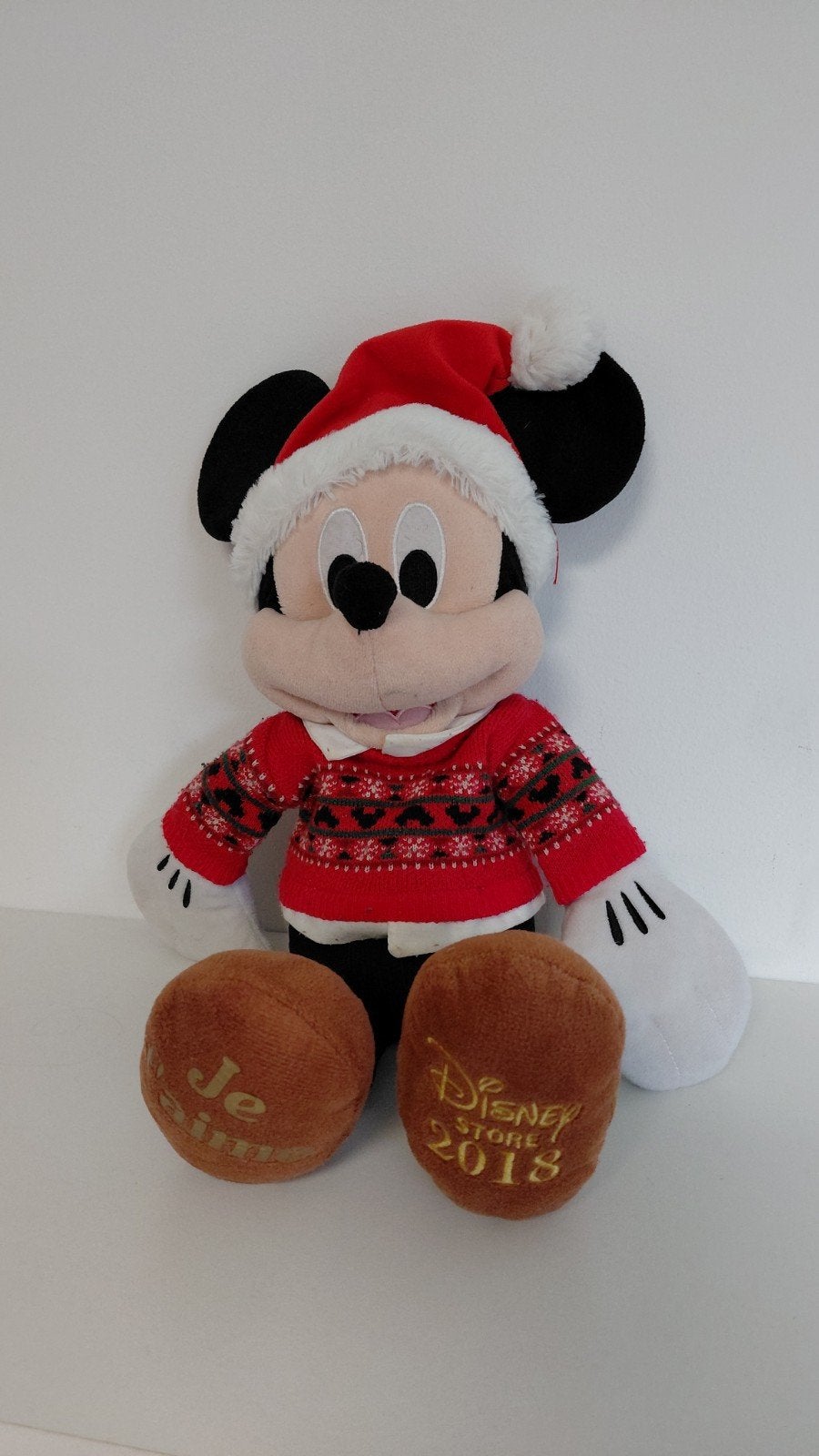 Mickey mouse knuffel kerst Disney, Verzamelen, Disney, Ophalen of Verzenden, Mickey Mouse, Zo goed als nieuw, Knuffel